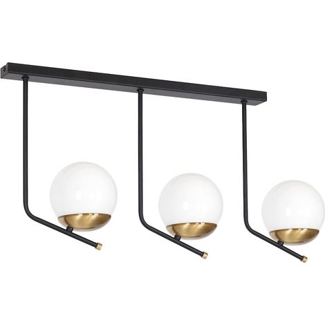 Plafoniera Carina 3 luci E14 bianco/nero Milagro 40W (1/3)