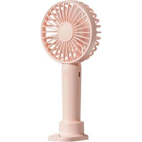 USB rechargeable portable fan, ultra-quiet, 3 speeds, with phone holder, for indoor and outdoor use (pink) (1/4)