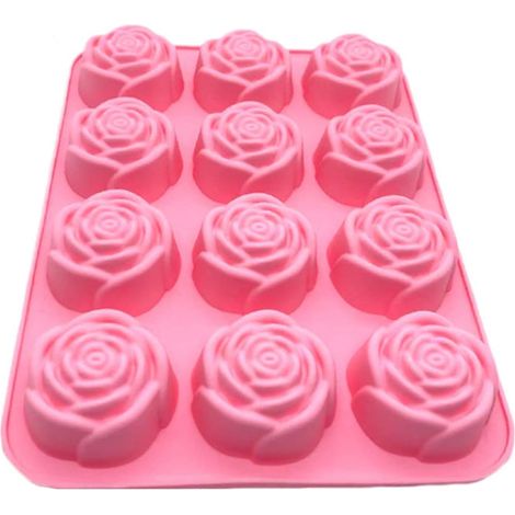 à Glaçons Silicone 12 Cavités Rose DIY Fournitures De Pâtisserie (1/5)