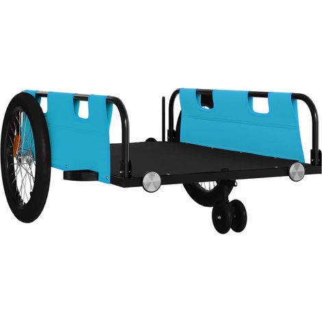 Rimorchio per trasporto biciclette tessuto Oxford ferro blu 020044188