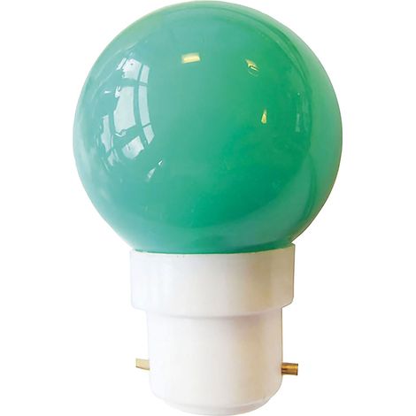 Ampoule Sphérique LED Verte 0,7W - 30LM en Plastique, Culot B22 pour Guirlandes Guinguettes- TIBELEC
