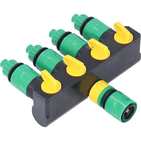 Gartenarmaturen mit 1-in-4-Verteiler, Schnellanschluss, Pflanzensprenger, Bewässerungsset für Terrasse und Garten (1/5)