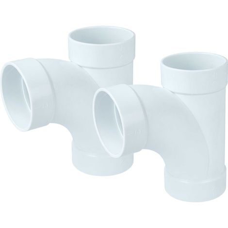 vhbw 2x T-Stück Abzweiger für Zentral-Staubsaugeranlage, innen/innen/innen, 50,8mm Durchmesser/ 2'' Rundrohrsystem
