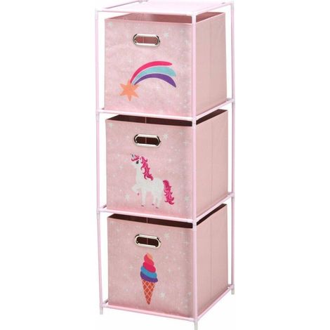 Scaffale ludico rosa con motivi unicorno