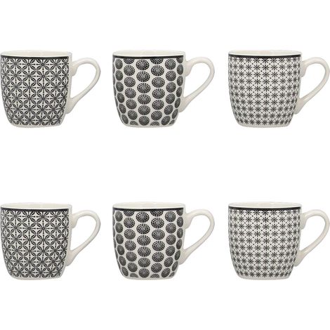 Lot de 6 tasses en porcelaine 18cl, GRAPHIK