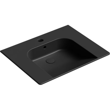 Lavabo COMMUNITY en céramique 70x55cm, noir mat