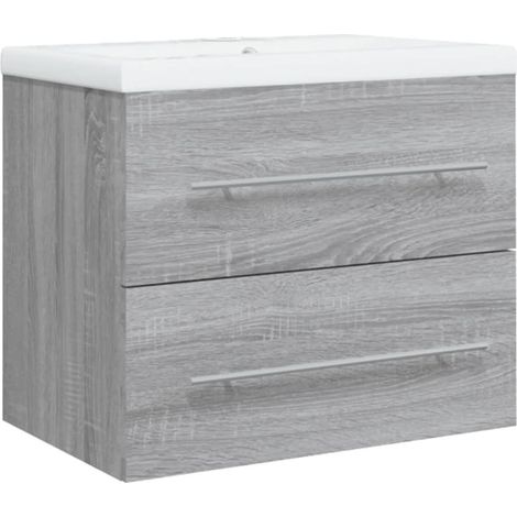 Mobile lavello con vasca integrata sonoma grigio derivati dal legno 020006879