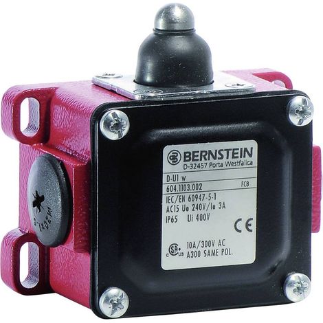 BERNSTEIN 6041103002 D-U1 W Fine corsa 240 V/AC 10 A Pistone Momentaneo IP65 1 pz.