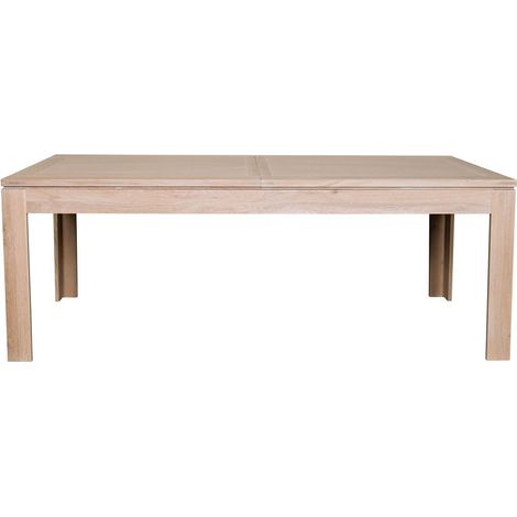 Table moderne extensible bois chêne blanchi massif L200/280 - BOSTON (1/5)