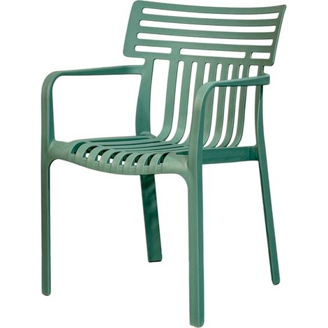 Floordirekt – Lot de 6 chaises de jardin empilables – Polypropylène résistant aux intempéries – Charge maximale 200 kg – Confort ergonomique