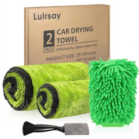 Mikrofaser-Handtücher Auto 1200 GSM, 2er-Set (90x60 & 40x40cm), ultra-saugfähig, lackschonend (1/5)