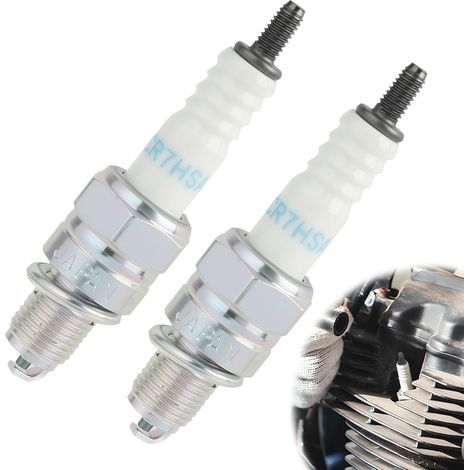 2PCS Bougie NGK CR7HSA/C7HSA, Bougies D'allumage CR7HSA pour Scooters, Cyclomoteurs et Motos, pour Une Performance Moteur Optimisée et Une Ignition Efficace, Filetage 10 mm