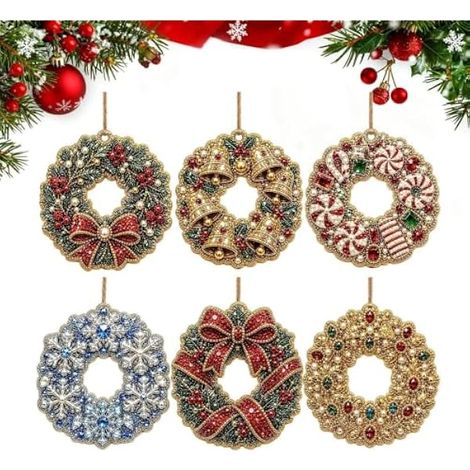 Lot de 6 décorations de Noël en strass (1/5)