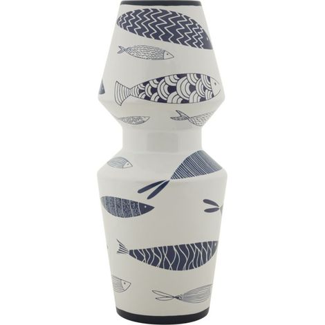 Vase Double en Céramique "Poissons" 34cm Multicolore (1/5)