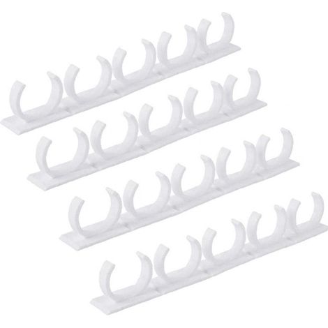 Support de rangement en plastique avec 5 crochets pour portes d'armoires de cuisine, bocaux et pots à épices pour montage mural, lot de 4 (1/5)