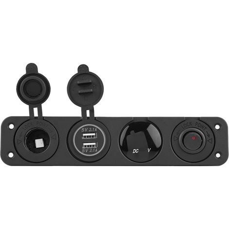 4-in-1-Wippschalter mit Dual-USB-Ladegerät und Voltmeter für Auto, Boot, LKW, Schifffahrt – Rot (1/5)