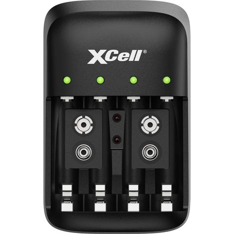 XCell BC-X500 Chargeur de piles rondes NiMH 6LR61 (9 V), LR03 (AAA), LR6 (AA) (1/2)