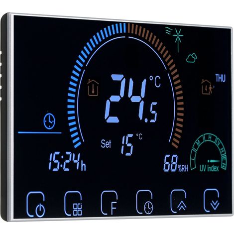 Termostato intelligente a risparmio energetico, 3A 95240V, touchscreen LCD e programmazione settimanale temperatura ambiente (1/5)