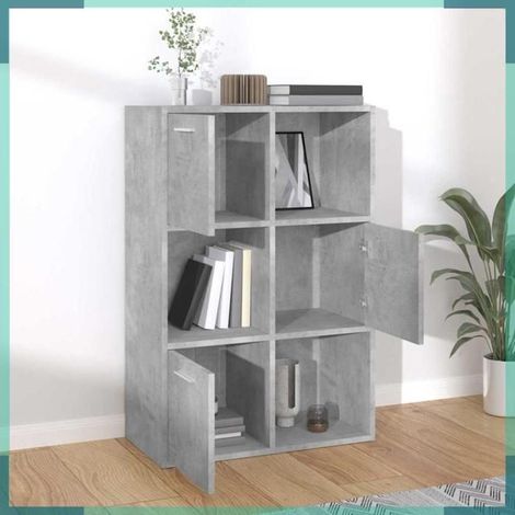 Armoire de rangement - 801138 - Gris béton - Bois d'ingénierie - 60 x 29,5 x 90 cm (1/5)