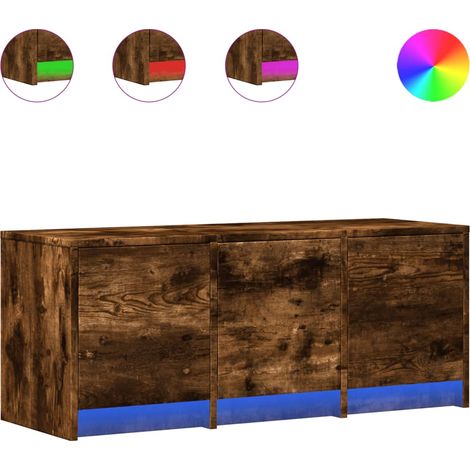 Maison Exclusive - TV-Schrank LED Räuchereiche 97x34x40 cm Holzwe (1/5)
