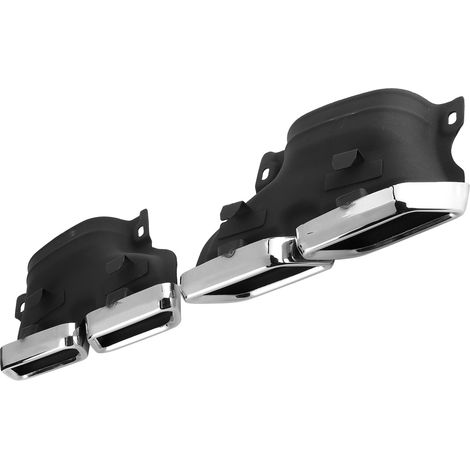 Embouts d'échappement quadruples compatibles avec Mercedes-AMG C63/S W205 S205 C205 A205 (avant restylage, 2015-2018) (chrome argenté)