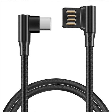 Rechtwinkliges USB-2.0-Datenkabel mit Schutzschlauch, für Smartphones und Tablets, 15 cm (1/5)