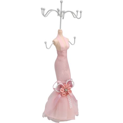 Support de présentation pour robes fille et femme, étagère à bijoux en résine, présentoir rose pour vitrine et rangement (1/5)