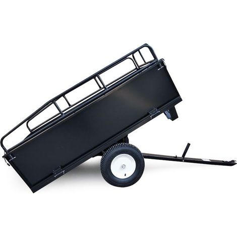 Le Poisson Qui Jardine – Remorque basculante 200x78x94,5 cm pour autoportées et quads – Grille amovible – Charge max 300 kg – Pneus gonflables tout-terrain (1/5)