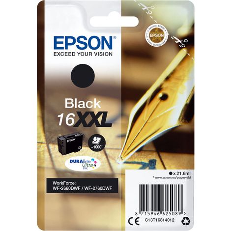 Epson Tintenpatrone schwarz DURABrite Ultra XXL T 168 T 1681