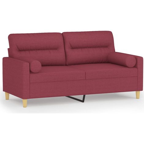 Maison Exclusive - Divano a 2 Posti con Cuscini Rosso Vino 140 cm in Tessuto