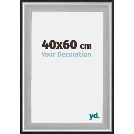 yd. - Cadre photo 40x60 - Noir Argent Poli - Bois - Birmingham (1/5)