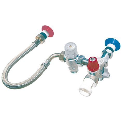 Dipra – Kit de raccordement pour chauffe-eau électrique – Filetage plomberie – Éléments de sécurité anti-brûlure – Régulateur de température