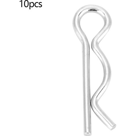 Goupille fendue en R, goupille de retenue, clip de fixation, zingué brillant (2,5 x 45 mm, 10 pièces) (1/4)