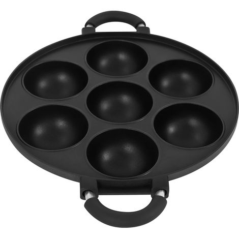 Teglia per torte, superficie antiaderente, design a 7 fori, nera (1/2)