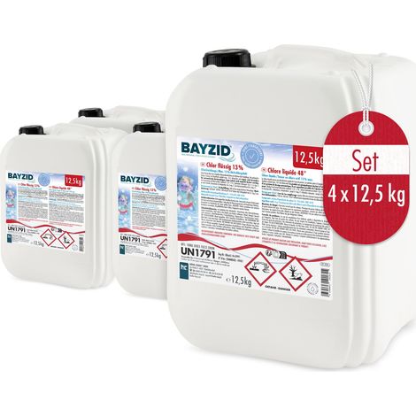 4x 12,5 kg BAYZID® Chlor 13% flüssig