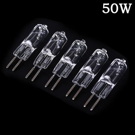 Lot de 5 ampoules halogènes 220 V G5.3 35 W/50 W, culot JC, lumière jaune (1/5)