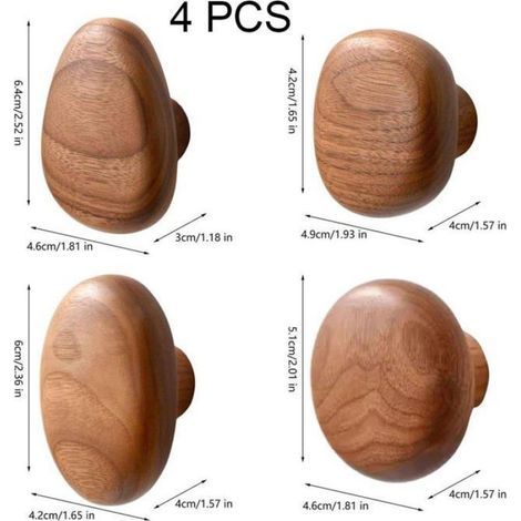 4 handgefertigte Wandhaken aus Holz – Dekorative Haken für Kleidung und Taschen (1/5)