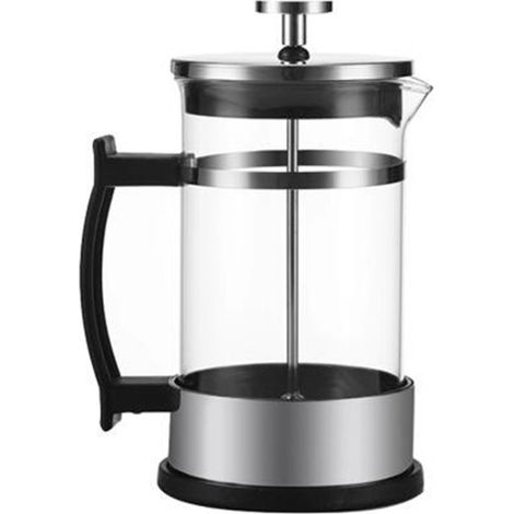 1 cafetière à piston, acier inoxydable 304 et verre ABS résistant à la chaleur, filtre à triple couche, poignée ergonomique, usage maison et bureau