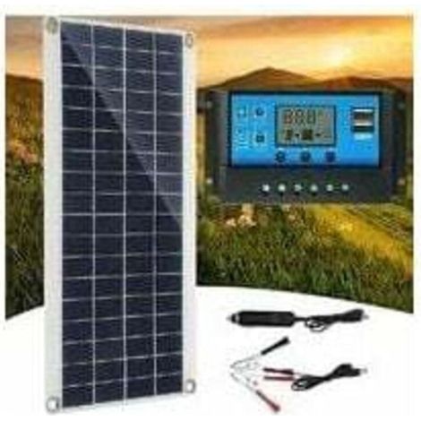 Enowelir Kit Solaire 300W 12V avec Contrôleur de Charge 60A pour Camping-Car, Bateau, Randonnée et Éclairage Extérieur