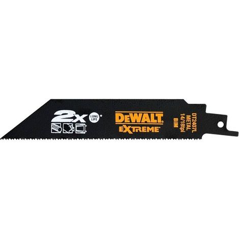 DeWalt DT2407L-QZ - Hoja de sierra sable Extreme 2x, longitud: 152 mm, paso de diente: 1, 8-1, 4 mm para metal (1/3)