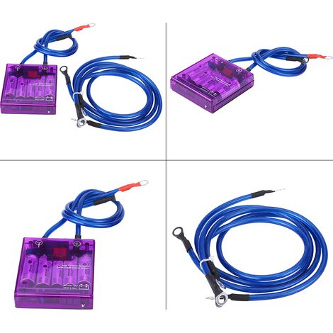 Kit régulateur-stabilisateur de tension universel pour économies de carburant avec 3 câbles de terre violets (1/5)