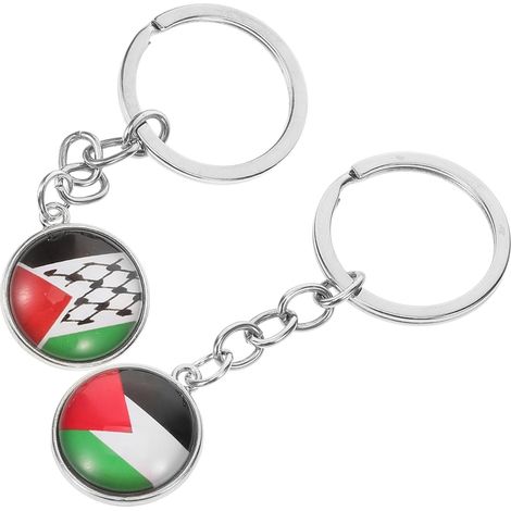 Porte-clés Design Pratique et Élégant Drapeau de Palestine en Métal Lot de 2 Usage Quotidien ou Paquet à Main (1/2)