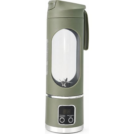 Blender Portable USB 3,7 V 1300 mAh, Gobelet à Jus et Glace Pilée, Vert Militaire (1/5)