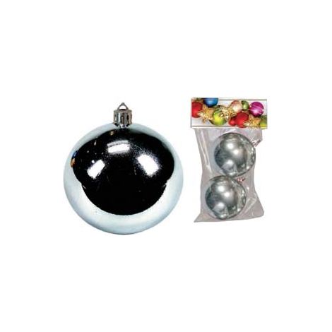 SFERE LISCE COLORE ARGENTO  mm.80 in confezione da 2 pezzi