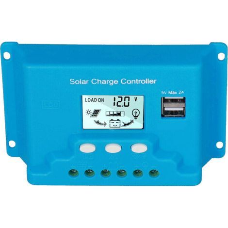 Régulateur Solaire 30A LCD avec Protection Anti-retour et USB pour Applications Industrielles (1/5)