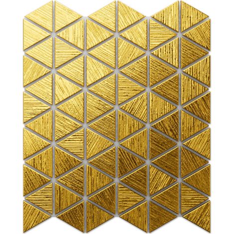 Mosaico in vetro su rete per bagno e cucina 26.3 cm x 30.3 cm - Golden Totem (1/5)