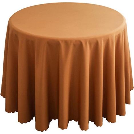 Nappe ronde 160cm Marron Polyester pour table basse & table à manger