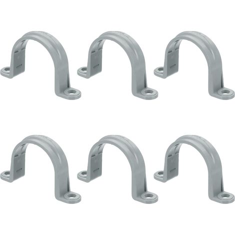 6 Pcs 1-1/4 Inch Attache En Plastique Pour Conduit 2 Trous Gris (1/5)