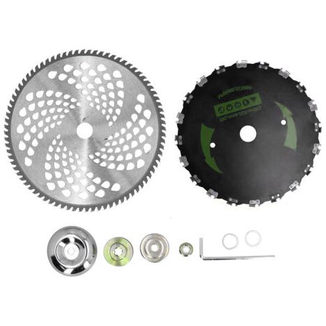 Universal accessory for trimmers and chainsaws – 9" 20-tooth and 10" 80-tooth alloy blade set with spare parts – Ideal for gardening and hedge trimming