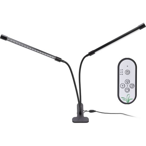 Lampe LED pour plantes intérieures, spectre complet 30W, USB, double tête réglable avec minuterie et pince.